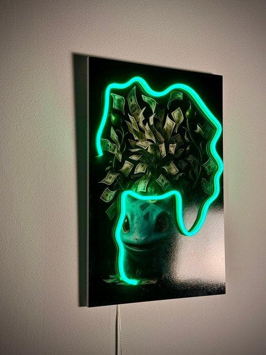 LEDMansion - Geld Groeit V.1 - 30x45 cm - LED WANDKUNST -, Antiquités & Art, Art | Objets design