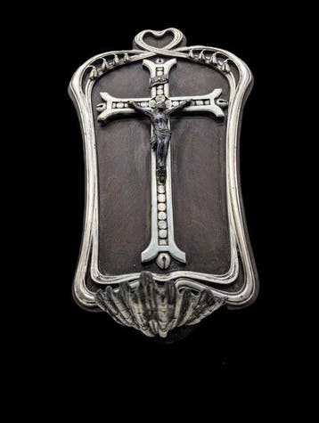 Antiek Wijwatervat - Antique bénitier dépoque Art Nouveau -
