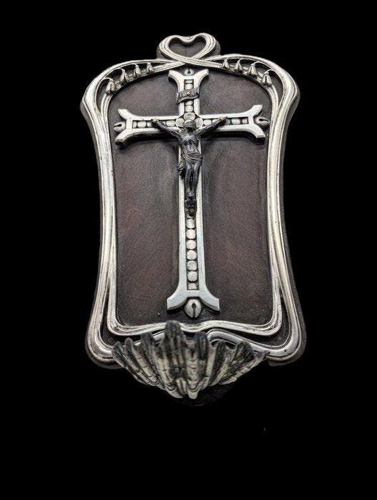 Antiek Wijwatervat - Antique bénitier dépoque Art Nouveau -, Antiquités & Art, Art | Art non-occidental