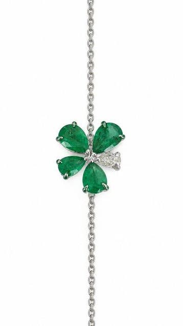Gourmette - 14 carats Or blanc - 2.21ct. tw. Émeraude -, Bijoux, Sacs & Beauté