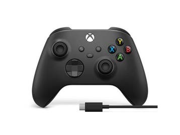 Veiling - Xbox Draadloze Controller - Carbon Zwart + Kabel U, Games en Spelcomputers, Spelcomputers | Xbox | Accessoires, Gebruikt