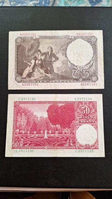 Spanje. - 50, 100 Pesetas - 1946/1951 - Pick 131a, 141a
