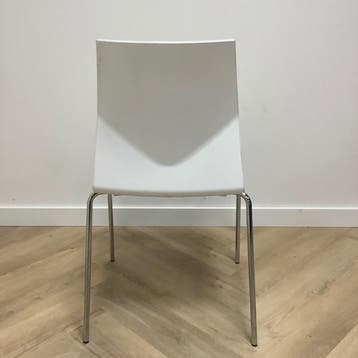Four Design stapelstoel, wit - chroom