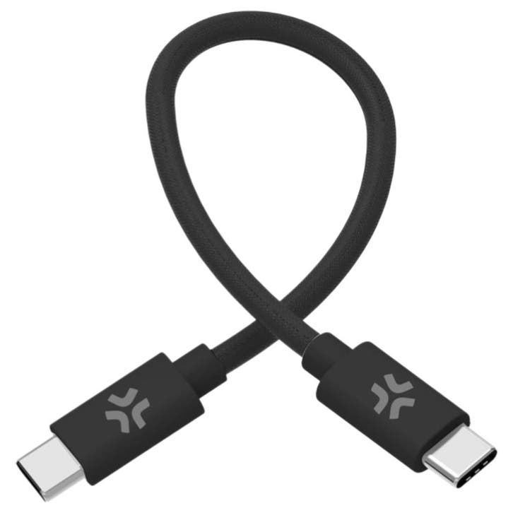 Celly 60W USB-C > USB-C Katoen Gevlochten Kabel 30cm, Télécoms, Chargeurs de voiture, Envoi