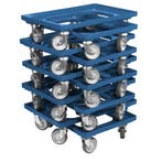 Dolly 60x40x15 blauw met 4 rubberen zwenkwielen nieuw Set, Ophalen of Verzenden