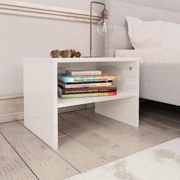 vidaXL Nachtkastje 40x30x30 cm bewerkt hout hoogglans wit, Verzenden, Nieuw