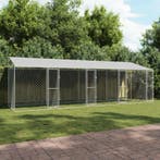 vidaXL Hondenkooi met dak Zilver 800 x 200 x 256 cm Staal en, Dieren en Toebehoren, Verzenden, Nieuw