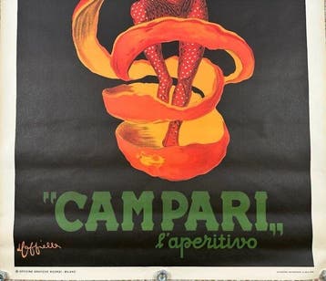 Leonetto Cappiello - Poster Pubblicitario- Campari, Antiquités & Art, Art | Dessins & Photographie