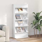 vidaXL Tijdschriftenrek met plank Wit 70 x 41 x 156 cm, Verzenden, Nieuw