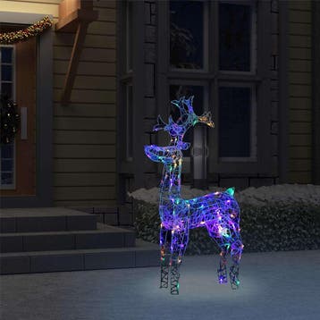 vidaXL Kerstversiering rendier 90 LEDs 60x16x100 cm acryl, Verzenden