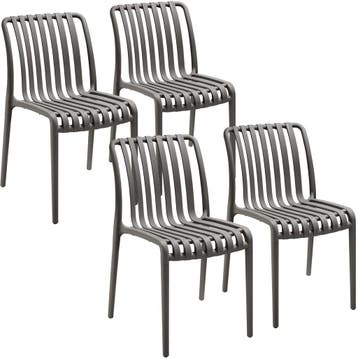 tectake Tuinstoelen Alcudia, weerbestendig, stapelbaar - ant, Tuin en Terras, Verzenden, Nieuw