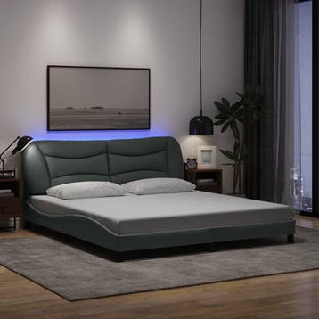 vidaXL Bedframe met LED zonder matras Hvar stof 180x200 cm, Verzenden