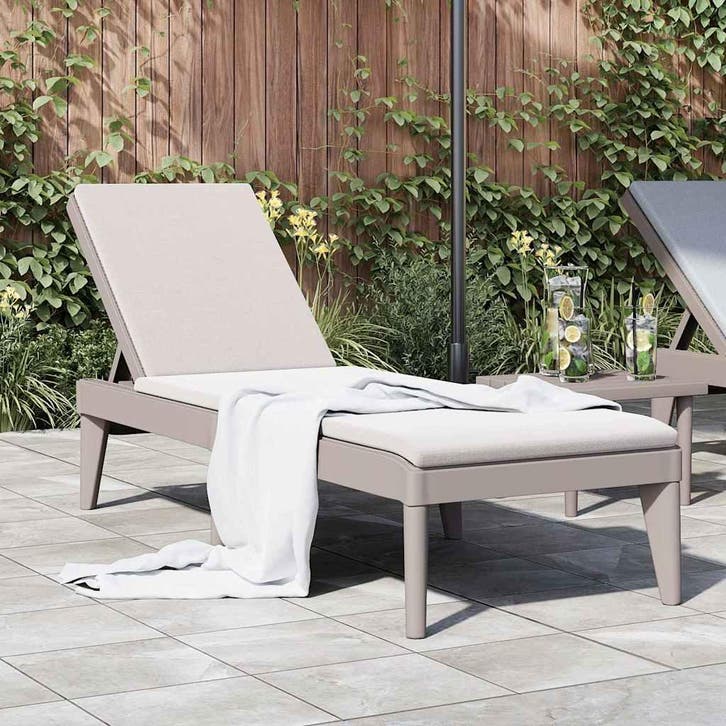 vidaXL Ligbed 186x60x29 cm polypropeen cappuccinokleurig, Tuin en Terras, Ligbedden, Nieuw, Verzenden