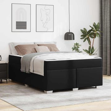 vidaXL Bedframe Zwart 160 x 200 cm Stof, Huis en Inrichting, Slaapkamer | Bedden, Verzenden, Nieuw