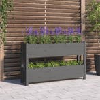 vidaXL Plantenbak 112x25x66 cm massief grenenhout grijs, Tuin en Terras, Bloempotten, Verzenden, Nieuw