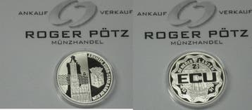 2,5 Ecu 1991 Nederland Stadt Arnheim zilver Pp selten zilver, Verzenden, België