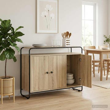 vidaXL Dressoir Sonoma Eiken 102 x 35 x 75 cm Bewerkt hout, Verzenden