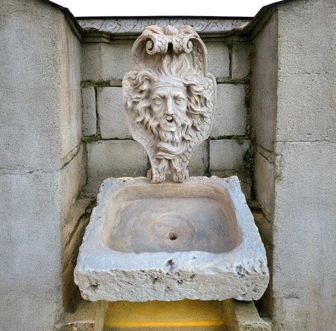 Lavabo (2) - vulkanisch kalksteen, Antiek en Kunst, Curiosa en Brocante
