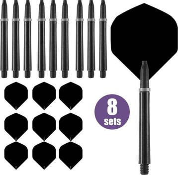 ABC Darts - Dart Flights en Dart Shafts Combi set - Zwart, Sport en Fitness, Ophalen of Verzenden, Nieuw, Pijlen