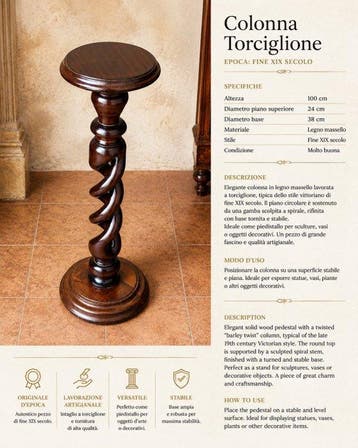 Antiek Kolom - 1950-1960 - Colonna gerst, Antiek en Kunst