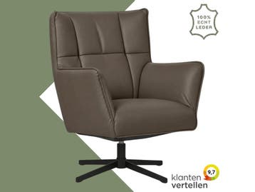 Leren draaifauteuil Lovely - Toledo Lever (bruin), Ophalen of Verzenden