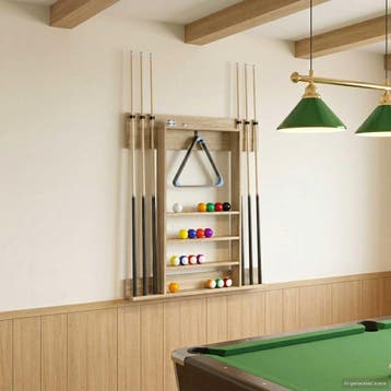 vidaXL Biljartkeu-stand Bewerkt hout 93 x 12 x 103 cm Sonoma, Verzenden, Nieuw