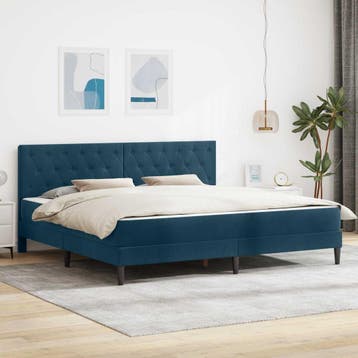vidaXL Bedframe met matras met hoofdeinde Blauw 200 x 200 cm, Huis en Inrichting, Slaapkamer | Matrassen en Bedbodems, Verzenden