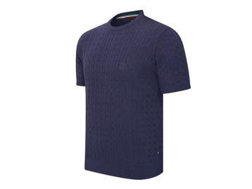 Veiling - Cappuccino Italia Loreto Cable Knit Tee Navy - M, Nieuw