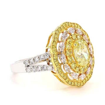 Bague tendance - 18 carats Or blanc, Or jaune - 1.83ct. tw., Bijoux, Sacs & Beauté