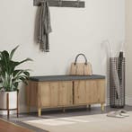 vidaXL Hallenbank met kussen met opslag Artisan Eik 100 x 38, Verzenden