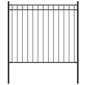 vidaXL Tuinhek ASSEN staal 1,7x0,8 m zwart, Tuin en Terras, Verzenden, Nieuw