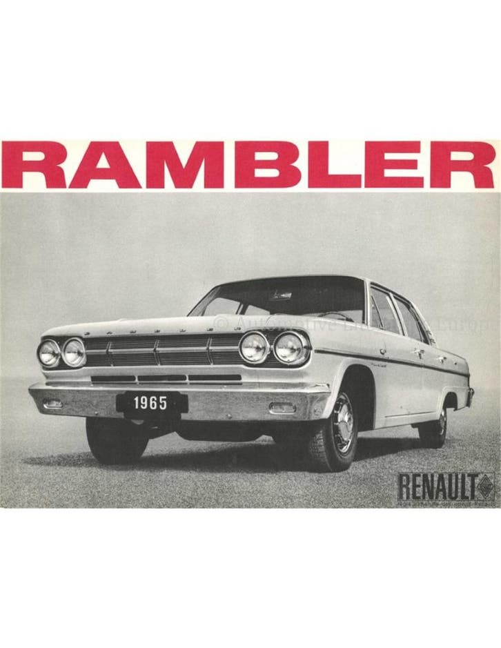 1965 RENAULT RAMBLER BROCHURE NEDERLANDS, Livres, Autos | Brochures & Magazines