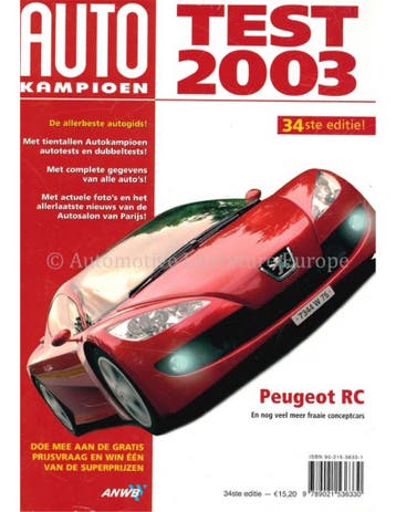 2003 AUTOTEST JAARBOEK NEDERLANDS, Boeken, Ophalen of Verzenden, Nieuw
