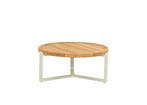 Apple Bee Monaco loungetafel Oyster met rond teak blad Ø 75, Tuin en Terras, Tuinsets en Loungesets, Nieuw