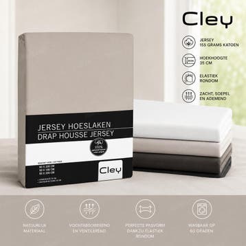 Jersey hoeslaken matras (max. 26 cm) - 80/200 , Stone, Matras
