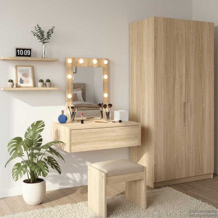 vidaXL Kaptafel Bruin 60 x 40 x 70 cm Bewerkt hout, Maison & Meubles, Tables | Coiffeuses, Envoi