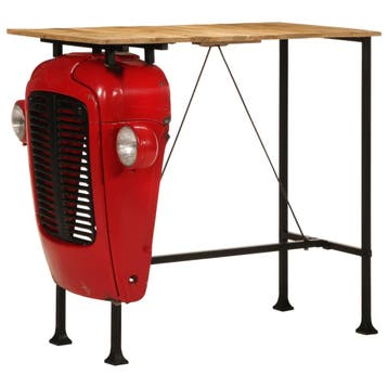 vidaXL Bartafel tractor 55x120x107 cm massief mangohout rood, Verzenden