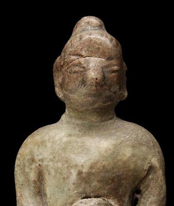 Khmer Keramiek - Statuetje met celadon glazuur - 14e/15e