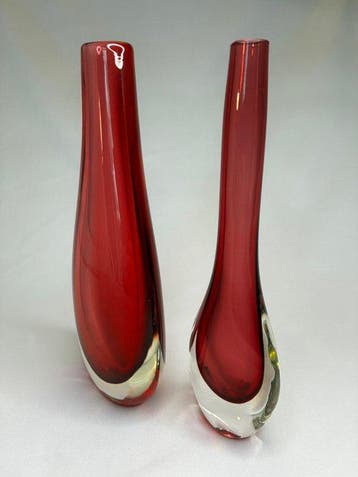 Murano (attr.) - Vaas (2) - Sommerso - Glas, Antiek en Kunst