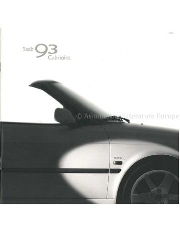 2003 SAAB 9-3 CABRIOLET BROCHURE DUITS, Ophalen of Verzenden, Nieuw