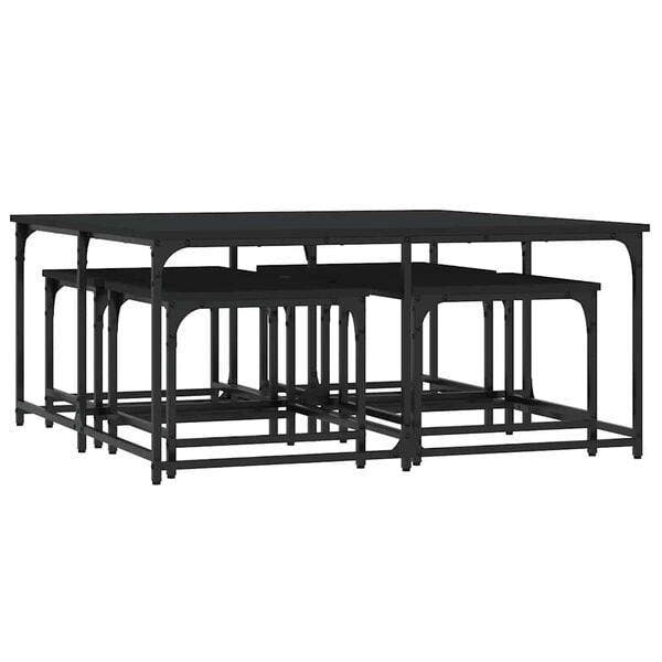 5-delige Tafeltjes Zwart | -34% Retour Deal | Snel zijn, Huis en Inrichting, Tafels | Salontafels, 50 tot 100 cm, 50 tot 100 cm