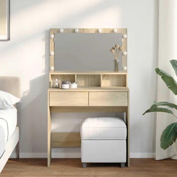 vidaXL Kaptafel met LED 80x41x134,5 cm sonoma eikenkleurig, Verzenden