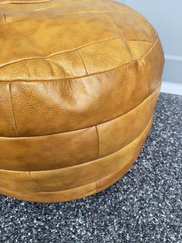 Poef - patchwork poef - Leder