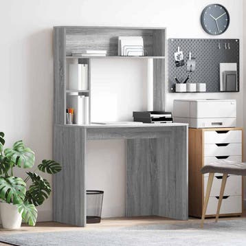 vidaXL Bureau Grijs Sonoma 91 x 50 x 149 cm Bewerkt hout, Verzenden, Nieuw