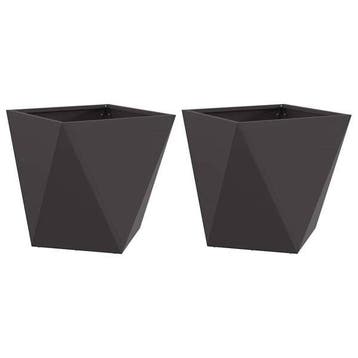 Lot 2 jardinieres design noir - Seconde chance (plantenbak), Verzenden
