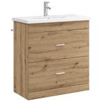 vidaXL Badkamermeubel Set Artisanaal eiken 81 x 40 x 84,5 cm, Huis en Inrichting, Tafels | Kaptafels, Verzenden, Nieuw