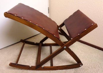 Repose-pied - modèle pendulaire - Acier, Chêne - avec 3, Antiquités & Art