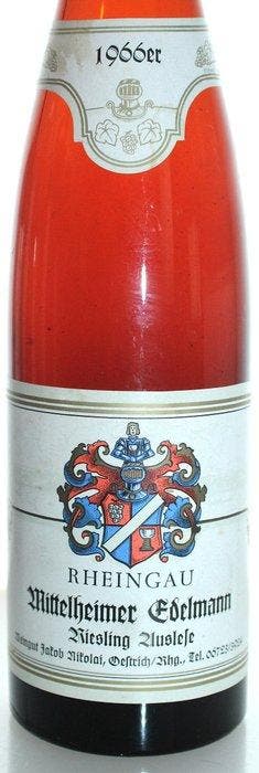 1966 Mittelheimer Edelmann Riesling Auslese - Weingut, Verzamelen, Nieuw