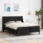 vidaXL Bedframe met matras met matras Zwart 140 x 200 cm, Huis en Inrichting, Slaapkamer | Matrassen en Bedbodems, Verzenden, Nieuw