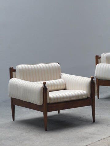 Fauteuil (2) - Hout, Textiel